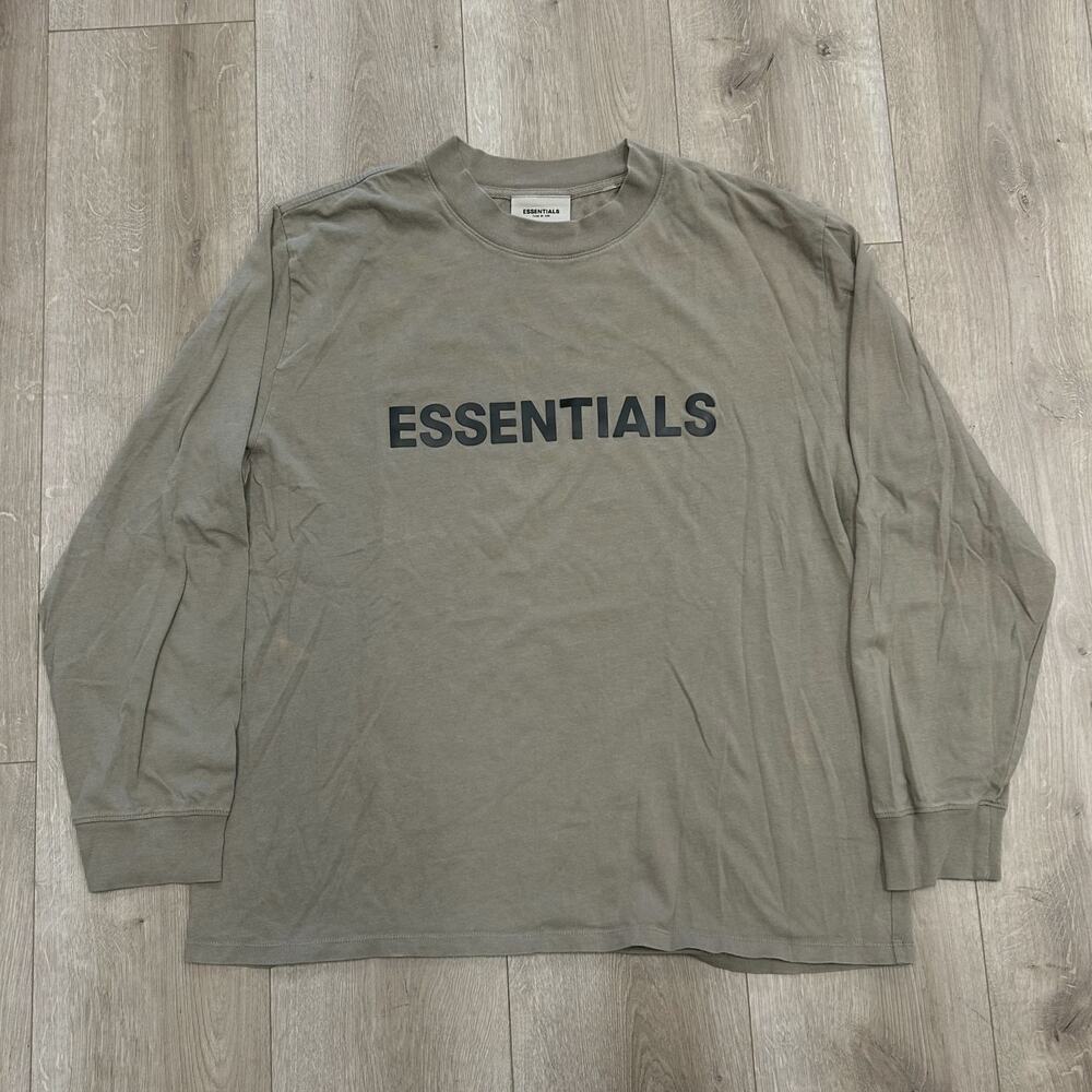 Fear of God Essentials Long-Sleeve Tee Taupe sz Large L SF